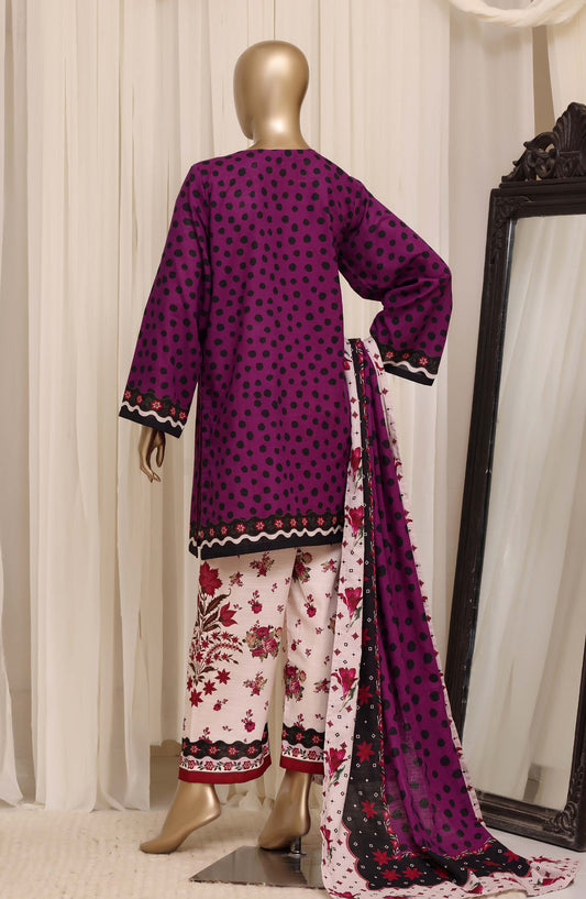 Sadabahar Printed Khaddar Stitched 3 Piece Suit - D-05 - SBD26KHD - Purple - Winter Collection