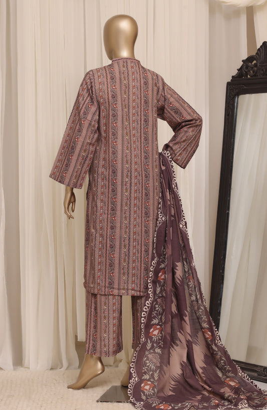 Sadabahar Printed Khaddar Stitched 3 Piece Suit - D-05 - SBD26KTW - Pink - Winter Collection
