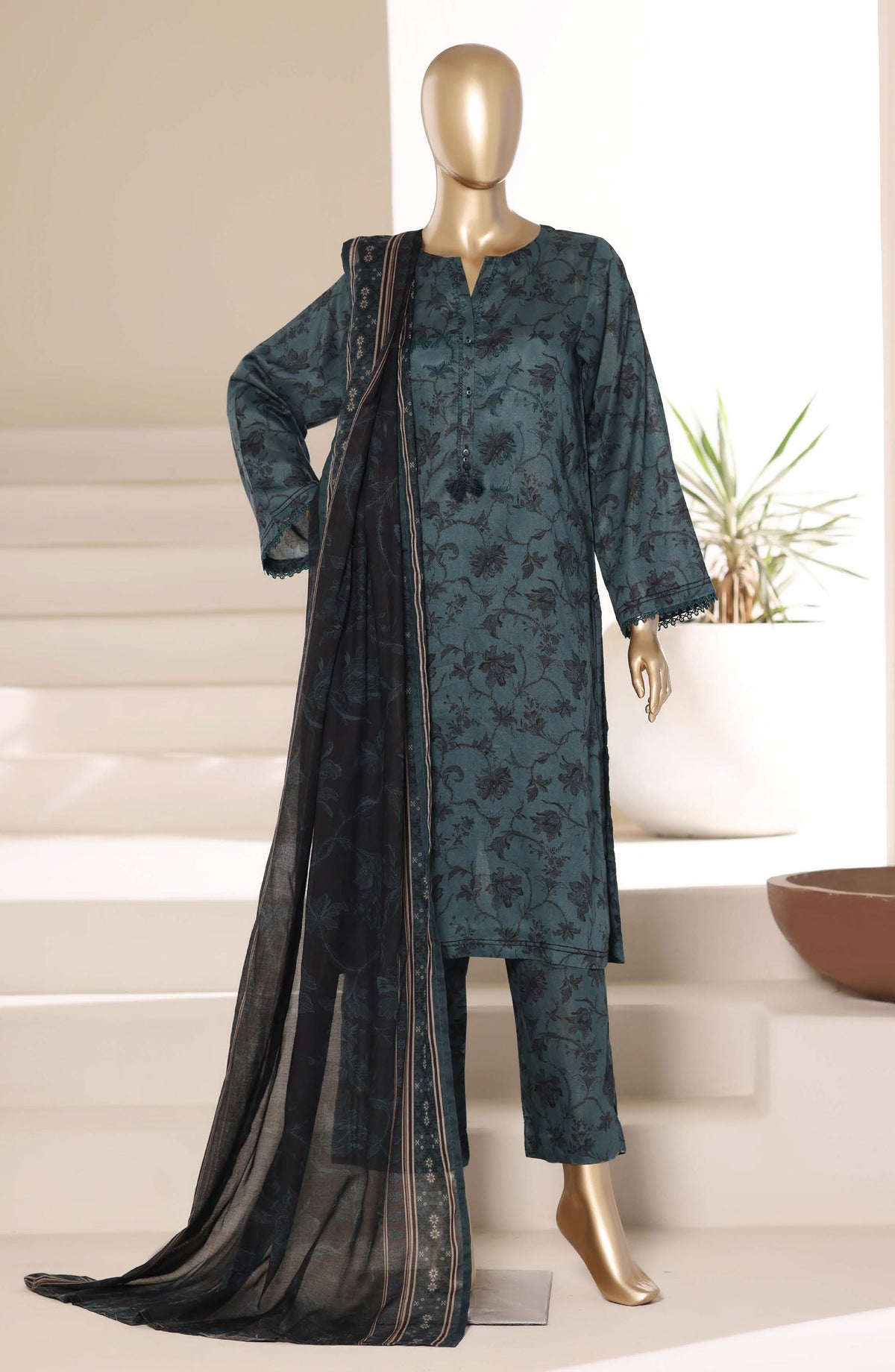 Sadabahar Printed Lawn Stitched 3 Piece Suit - D-14 - SBD26PNT - Green - Summer Collection