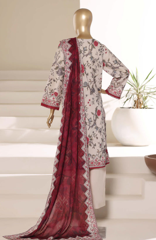 Sadabahar Printed Lawn Stitched 3 Piece Suit - D-13 - SBD26PNT - Beige - Summer Collection