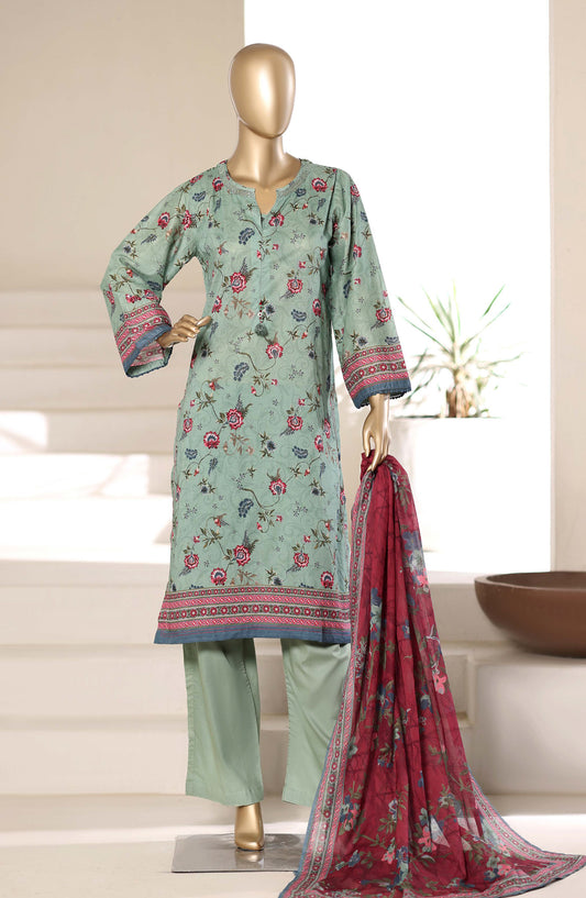 Sadabahar Printed Lawn Stitched 3 Piece Suit - D-07 - SBD26PNT - Green - Summer Collection