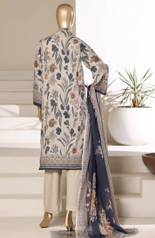 Sadabahar Printed Lawn Stitched 3 Piece Suit - D-04 - SBD26PNT - Beige - Summer Collection