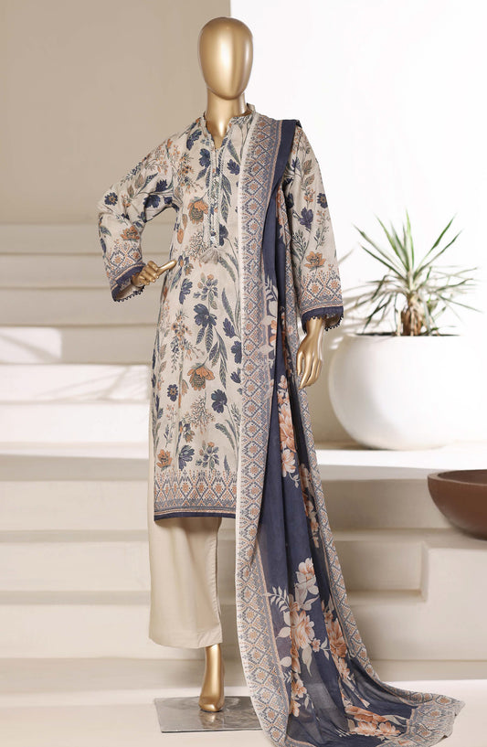 Sadabahar Printed Lawn Stitched 3 Piece Suit - D-04 - SBD26PNT - Beige - Summer Collection