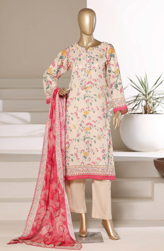 Sadabahar Printed Lawn Stitched 3 Piece Suit - D-01 - SBD26PNT - Fawn - Summer Collection