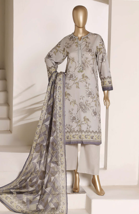 Sadabahar Printed Lawn Stitched 3 Piece Suit - D-04 - SBD26NLP - Grey - Summer Collection