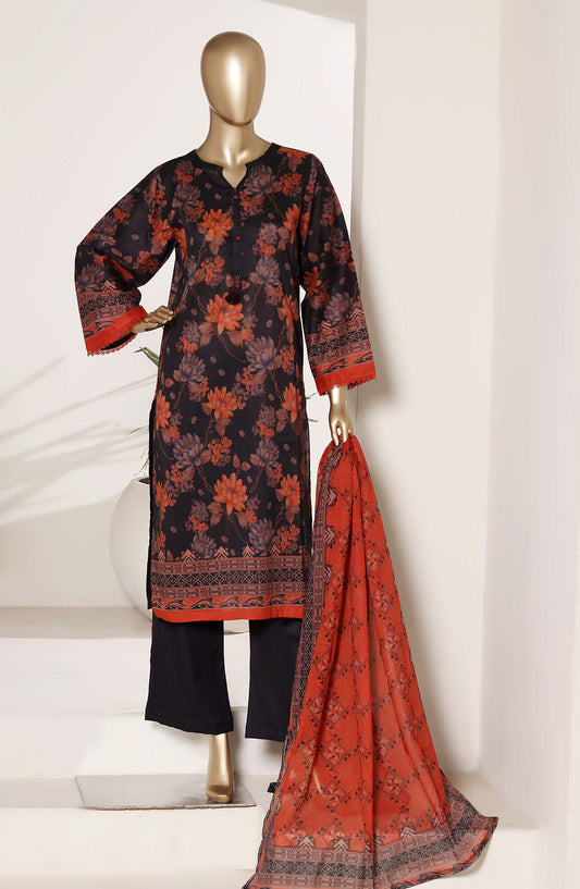Sadabahar Printed Lawn Stitched 3 Piece Suit - D-02 - SBD26NLP - Black - Summer Collection