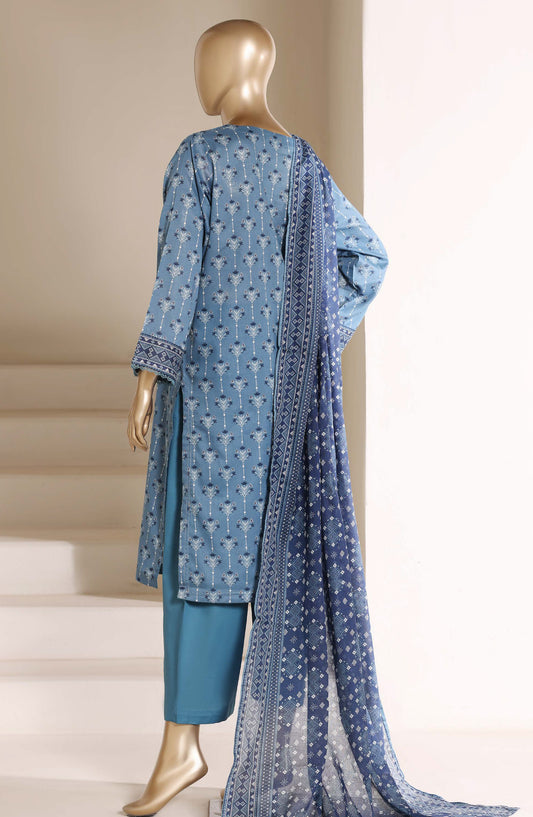 Sadabahar Printed Lawn Stitched 3 Piece Suit - D-09 - SBD26LWN - Blue - Summer Collection