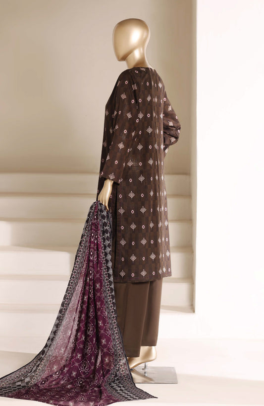 Sadabahar Printed Lawn Stitched 3 Piece Suit - D-07 - SBD26LWN - Brown - Summer Collection