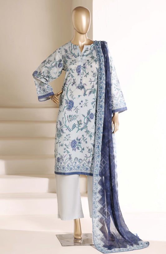 Sadabahar Printed Lawn Stitched 3 Piece Suit - D-02 - SBD26LWN - Blue - Summer Collection