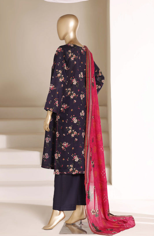 Sadabahar Printed Lawn Stitched 3 Piece Suit - D-01 - SBD26LWN - Purple - Summer Collection