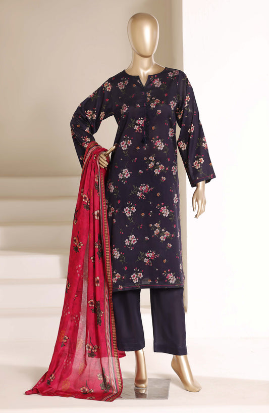 Sadabahar Printed Lawn Stitched 3 Piece Suit - D-01 - SBD26LWN - Purple - Summer Collection