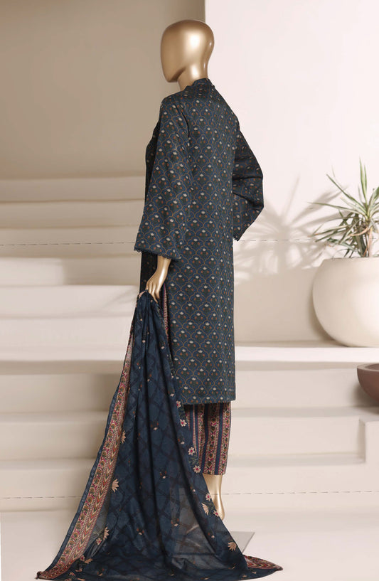 Sadabahar Printed Lawn Stitched 3 Piece Suit - D-04 - SBD26NWV - Grey - Summer Collection
