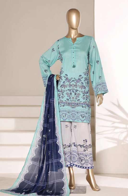 Sadabahar Printed Lawn Stitched 3 Piece Suit - D-04 - SBD26WV7 - Blue - Summer Collection