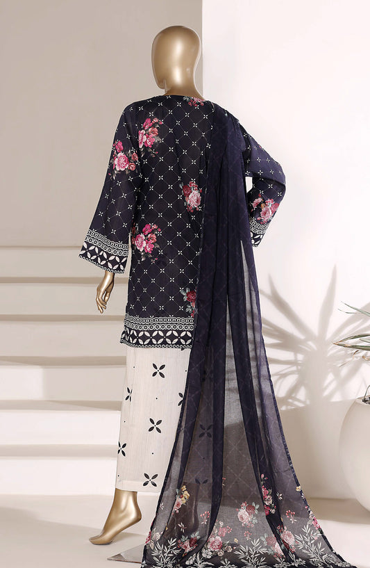Sadabahar Printed Lawn Stitched 3 Piece Suit - D-02 - SBD26WV7 - Black - Summer Collection