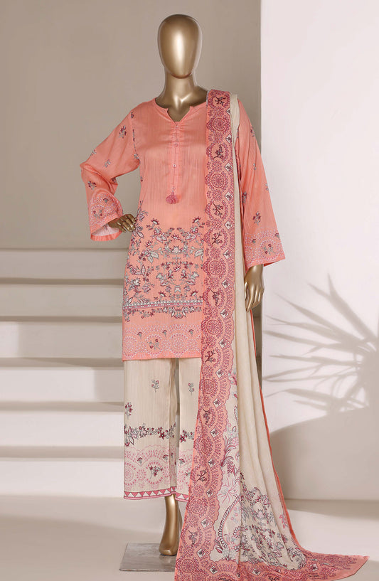 Sadabahar Printed Lawn Stitched 3 Piece Suit - D-01 - SBD26WV7 - Pink - Summer Collection