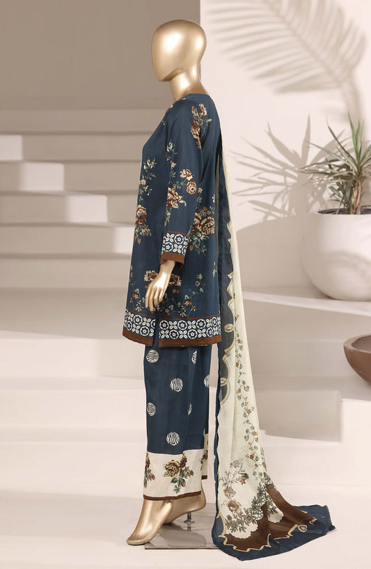 Sadabahar Printed Lawn Stitched 3 Piece Suit - D-01 - SBD26EGH - Blue - Summer Collection