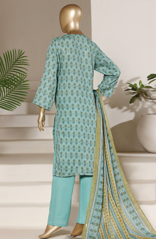 Sadabahar Printed Lawn Stitched 3 Piece Suit - D-02 - SBD26NINE - Ferozi - Summer Collection
