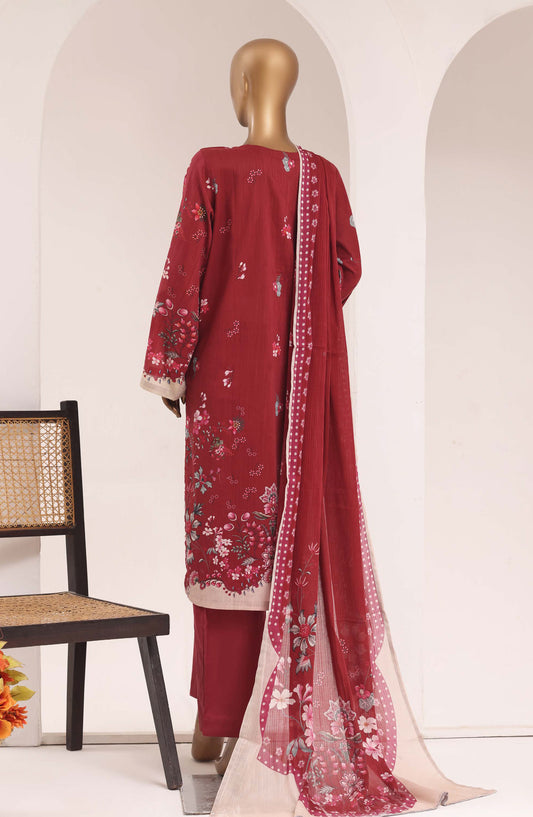 Sadabahar Printed Lawn Stitched 3 Piece Suit - D-11 - SBD26TEN - Red - Summer Collection