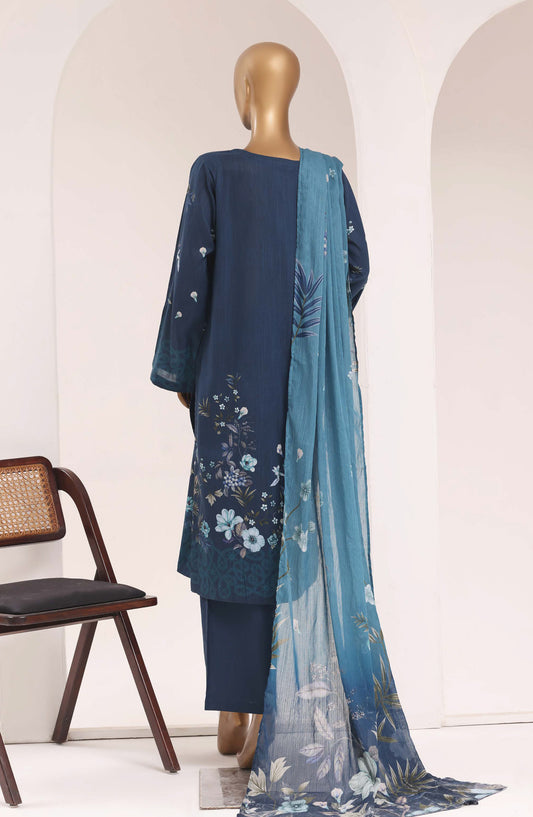 Sadabahar Printed Lawn Stitched 3 Piece Suit - D-04 - SBD26TEN - Blue - Summer Collection
