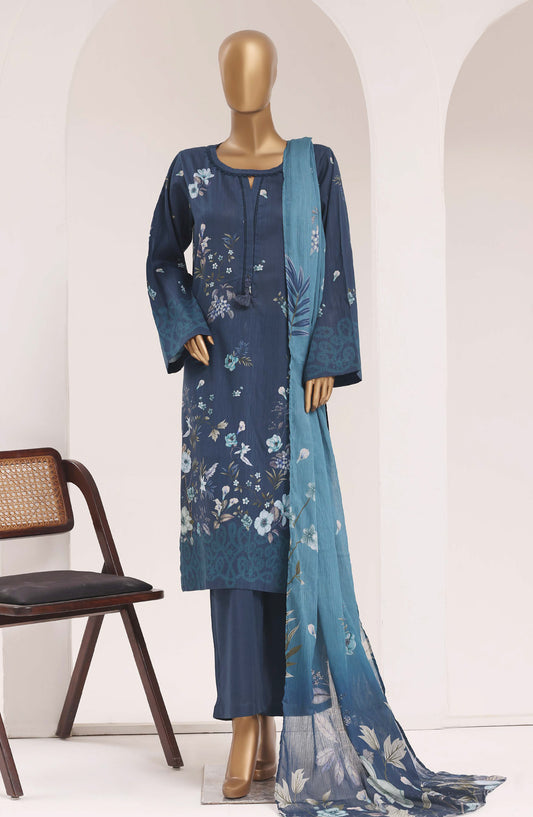 Sadabahar Printed Lawn Stitched 3 Piece Suit - D-04 - SBD26TEN - Blue - Summer Collection