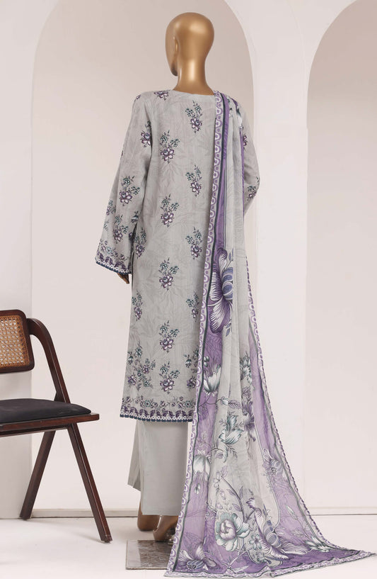 Sadabahar Printed Lawn Stitched 3 Piece Suit - D-03 - SBD26TEN - Grey - Summer Collection
