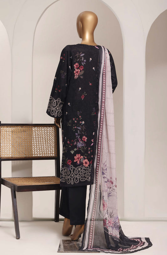 Sadabahar Printed Lawn Stitched 3 Piece Suit - D-05 - SBD26ELV - Black - Summer Collection