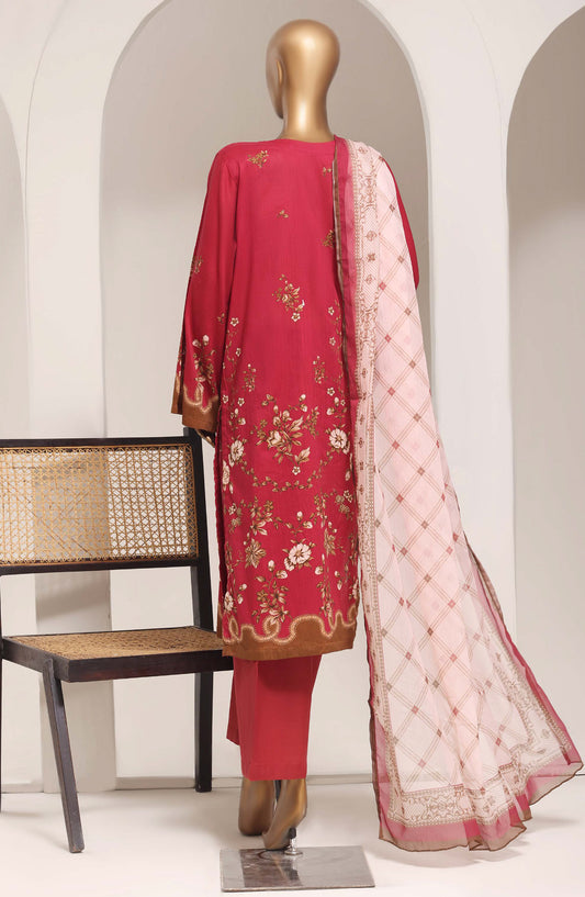 Sadabahar Printed Lawn Stitched 3 Piece Suit - D-04 - SBD26ELV - Red - Summer Collection