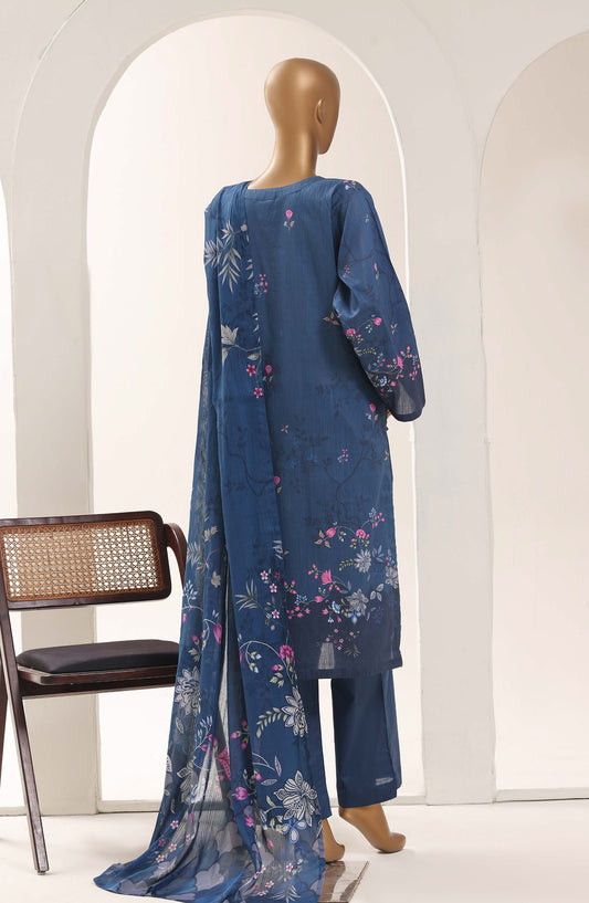 Sadabahar Printed Lawn Stitched 3 Piece Suit - D-13 - SBD26WET - Blue - Summer Collection