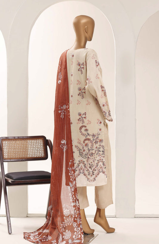 Sadabahar Printed Lawn Stitched 3 Piece Suit - D-12 - SBD26WET - Fawn - Summer Collection