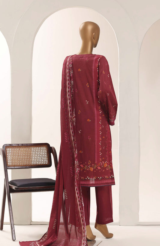 Sadabahar Printed Lawn Stitched 3 Piece Suit - D-11 - SBD26WET - Red - Summer Collection