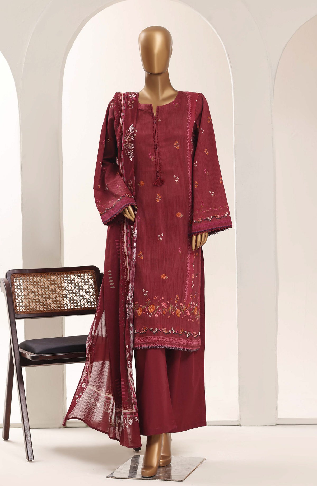 Sadabahar Printed Lawn Stitched 3 Piece Suit - D-11 - SBD26WET - Red - Summer Collection