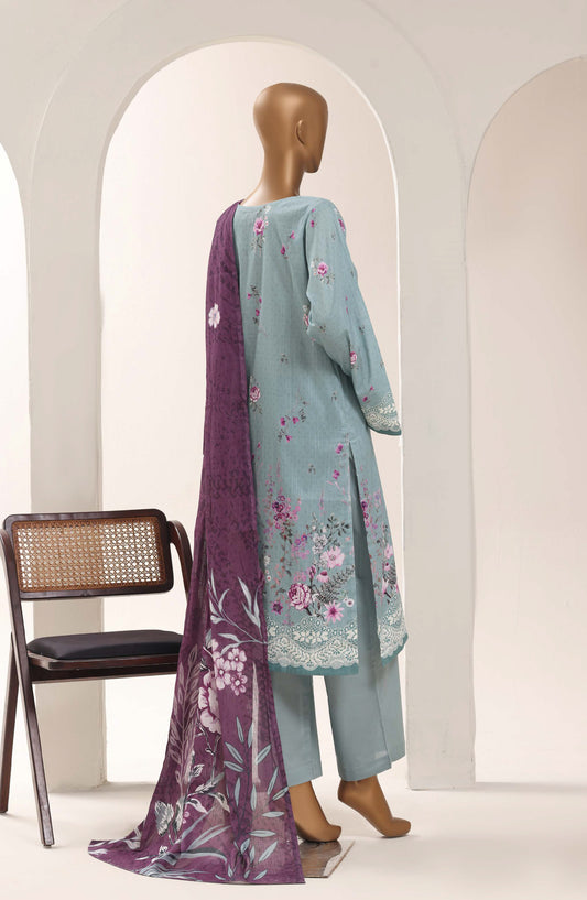 Sadabahar Printed Lawn Stitched 3 Piece Suit - D-09 - SBD26WET - Blue - Summer Collection