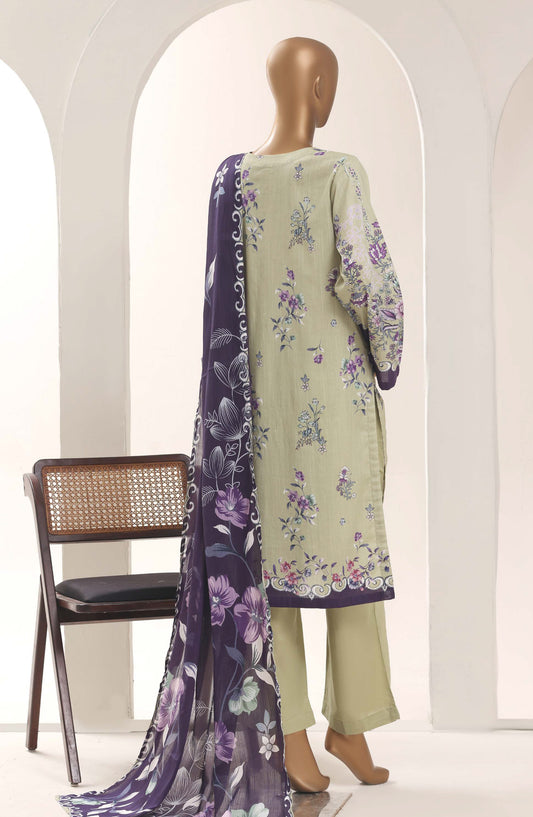 Sadabahar Printed Lawn Stitched 3 Piece Suit - D-07 - SBD26WET - Green - Summer Collection