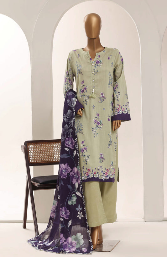 Sadabahar Printed Lawn Stitched 3 Piece Suit - D-07 - SBD26WET - Green - Summer Collection