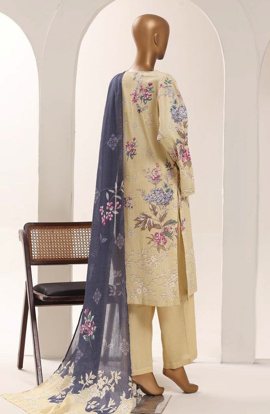Sadabahar Printed Lawn Stitched 3 Piece Suit - D-04 - SBD26WET - Yellow - Summer Collection