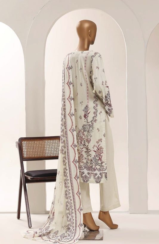 Sadabahar Printed Lawn Stitched 3 Piece Suit - D-02 - SBD26WET - Off White - Summer Collection