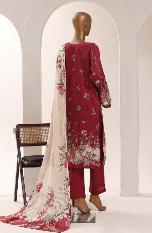 Sadabahar Printed Lawn Stitched 3 Piece Suit - D-01 - SBD26WET - Red - Summer Collection