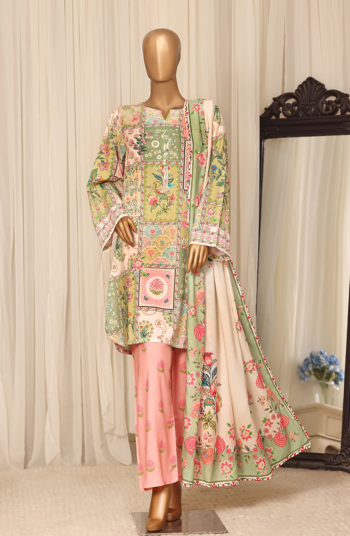 Sadabahar Printed Linen Stitched 3 Piece Suit - D-01 - SBD26LN - Multi - Winter Collection