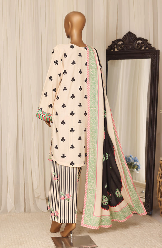 Sadabahar Printed Linen Stitched 3 Piece Suit - D-02 - SBD26LN - Fawn - Winter Collection
