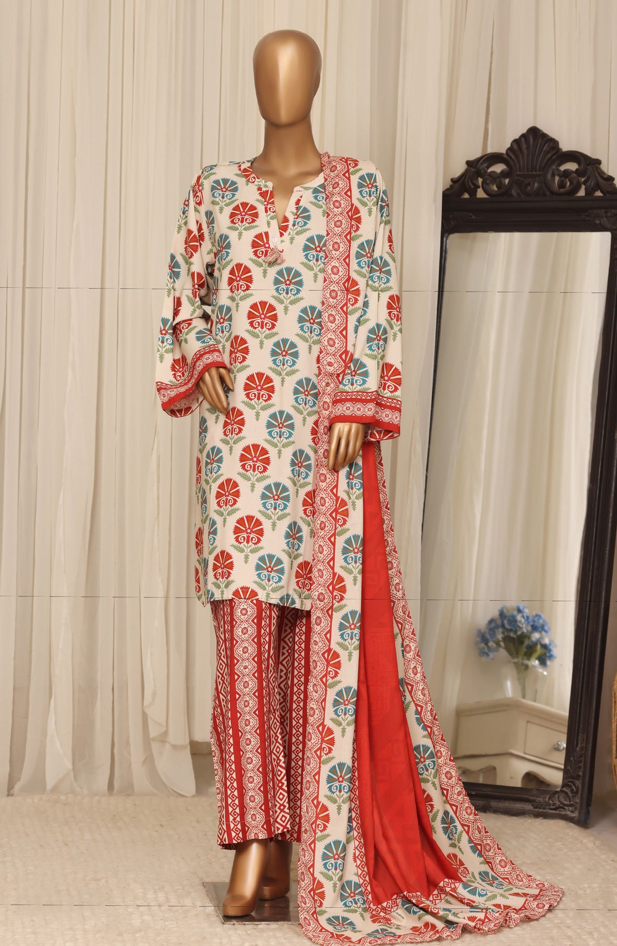 Sadabahar Printed Linen Stitched 3 Piece Suit - D-05 - SBD26LN - Multi - Winter Collection