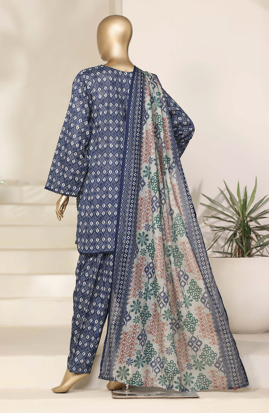 Sadabahar Printed Casual Stitched 3 Piece Suit - D-07 - SBD26SHL - Blue - Summer Collection