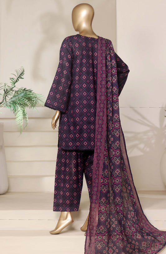 Sadabahar Printed Casual Stitched 3 Piece Suit - D-03 - SBD26SHL - Purple - Summer Collection