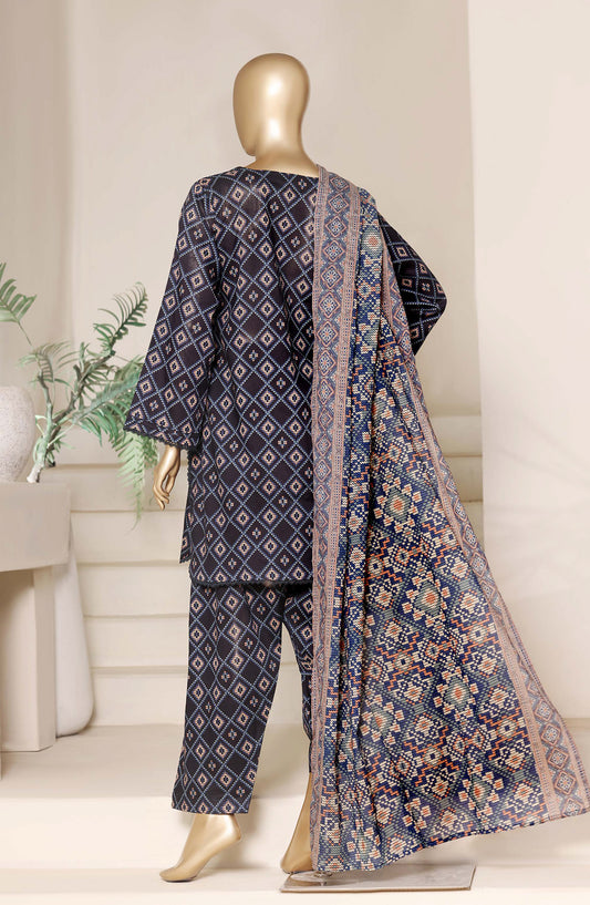 Sadabahar Printed Casual Stitched 3 Piece Suit - D-01 - SBD26SHL - Blue - Summer Collection