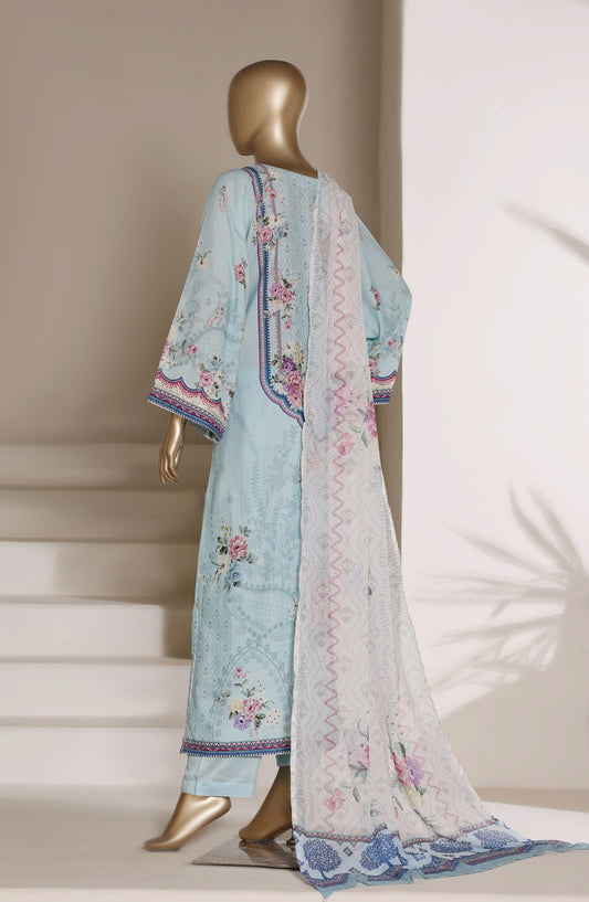 Sadabahar Printed Viscose Stitched 3 Piece Suit - D-02 - SBD26VFK - Blue - Summer Collection