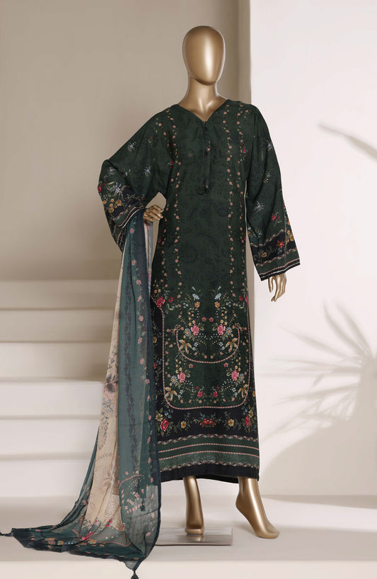 Sadabahar Printed Viscose Stitched 3 Piece Suit - D-03 - SBD26VFK - Black - Summer Collection