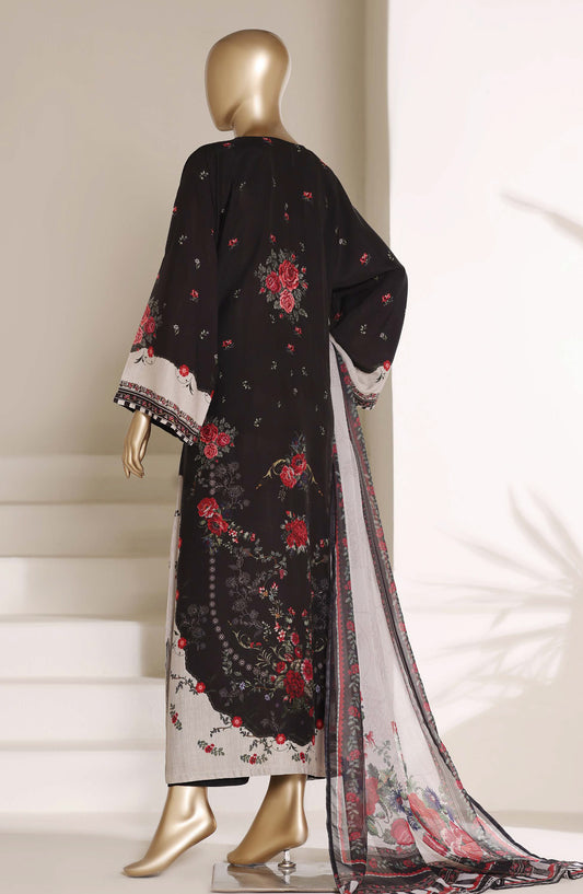 Sadabahar Printed Viscose Stitched 3 Piece Suit - D-05 - SBD26VFK - Black - Summer Collection