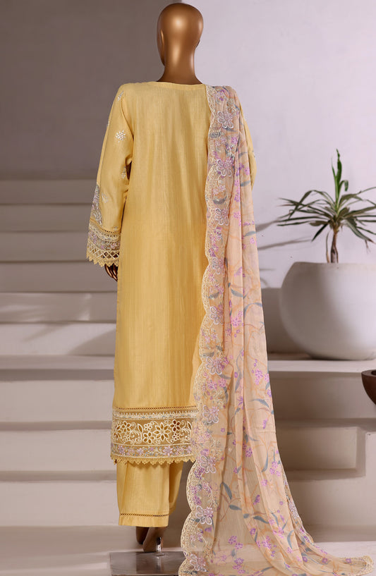 Sadabahar Festive Embroidered Viscose Stitched 3 Piece Suit - Design-06 - SBD25OSE - Yellow - Winter Collection