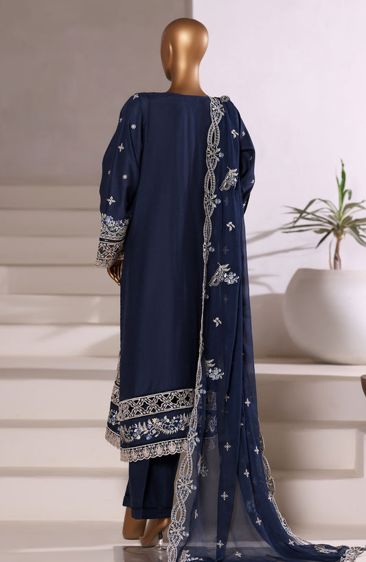 Sadabahar Festive Embroidered Viscose Stitched 3 Piece Suit - Design-05 - SBD25OSE - Blue - Winter Collection