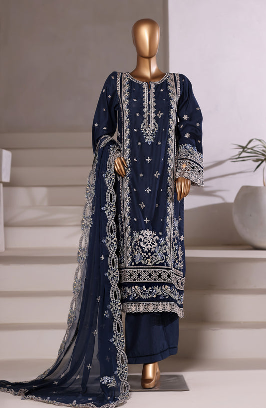 Sadabahar Festive Embroidered Viscose Stitched 3 Piece Suit - Design-05 - SBD25OSE - Blue - Winter Collection