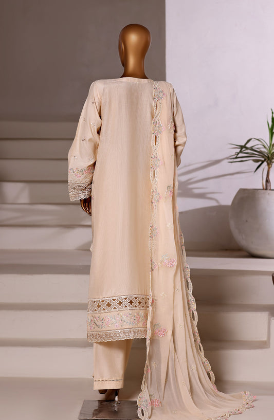 Sadabahar Festive Embroidered Viscose Stitched 3 Piece Suit - Design-04 - SBD25OSE - Peach - Winter Collection